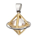 Lichtdom Doppelpyramide - Anhänger - teilvergoldet, mit Bergkristall